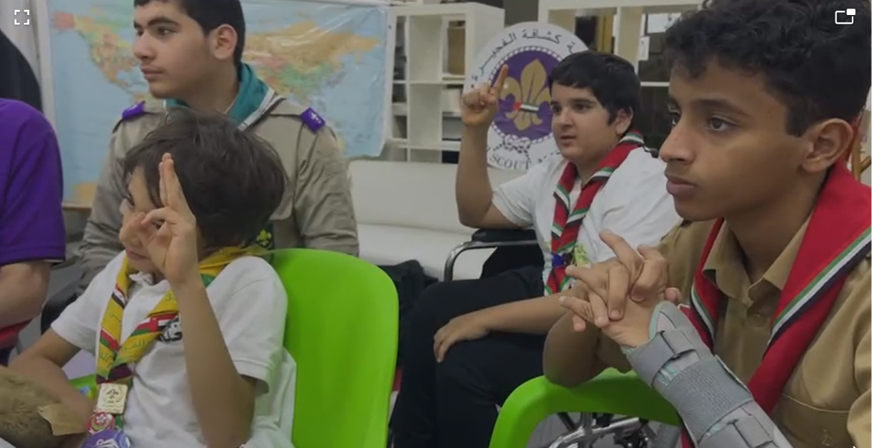Fujairah Scouts host a sub-station for the JOTA-JOTI 2025 camp at the Scout Commission headquarters